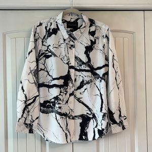 Wildfang marbled button down collared shirt